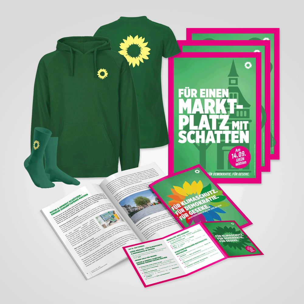 Werbemittel Printmedien Wahlwerbung Merch